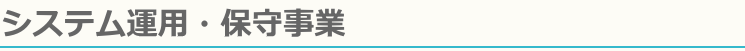 システム運用・保守事業